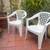 2 White patio chairs 1 thumbnail