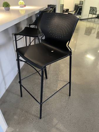 Black Barstool w/ Back Support Bar Height (5+ available) 1