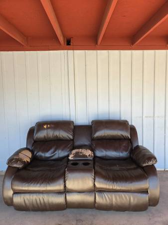 LOVESEAT FAUX LEATHER RECLINER 1