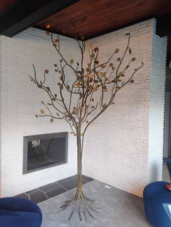 Unique Huge Brutalist Metal Tree Sculpture 1