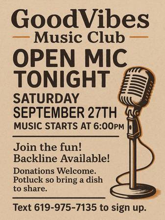 Open mic and jam 1