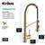 Kraus 1.8 GPM Single Hole Pre-Rinse Pull Down Kitchen Faucet - Gold 6 thumbnail
