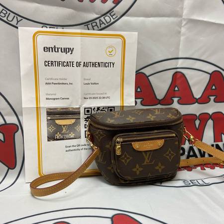 Louis Vuitton Paris Monogram Canvas Bum Bag Mini Purse 11056218 1