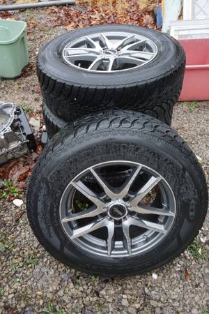 16" X 7.5" Aluminum Wheels with Snow Tires 5x120  235/65R16 Goodyear 1