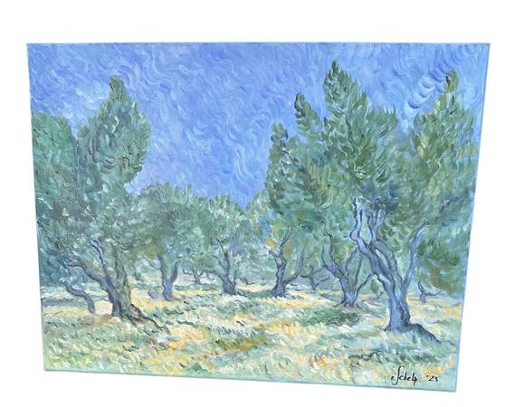Plein air Impressionism landscape oil on canvas painting 1