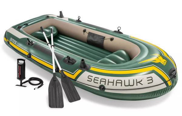 Intex Seahawk 3 Floating Boat Set with Oars & Air Pump 1