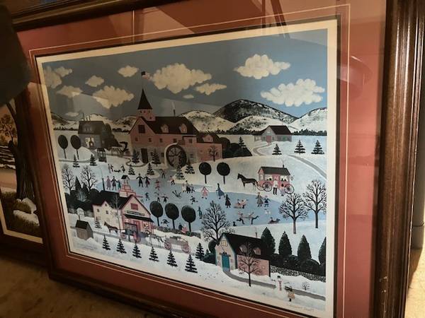 Artwork with Ice Skating Old World Theme 64811 1