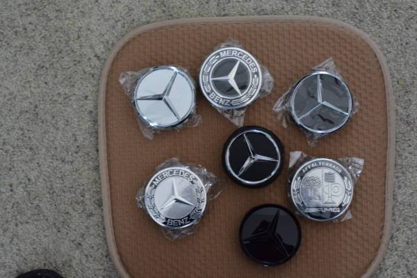 mercedes benz center cap set-4 75mm new 1