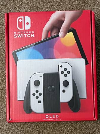 Nintendo Switch OLED Console New White Controllers 1