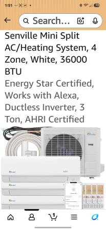 SENVILLE  MINI SPLIT AC/HEATING 36000 BTU 1