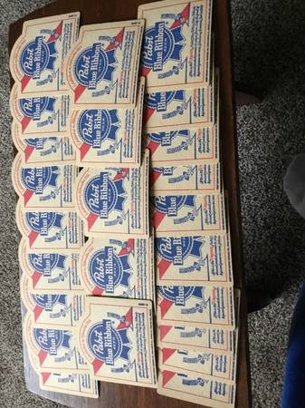 25   Old Pabst Blue Ribbon  coasters 1