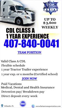 🚛 CDL CLASS A TEAM DRIVER – HOME WEEKLY – UP TO $3,600/WK + SIGN-ON B 1