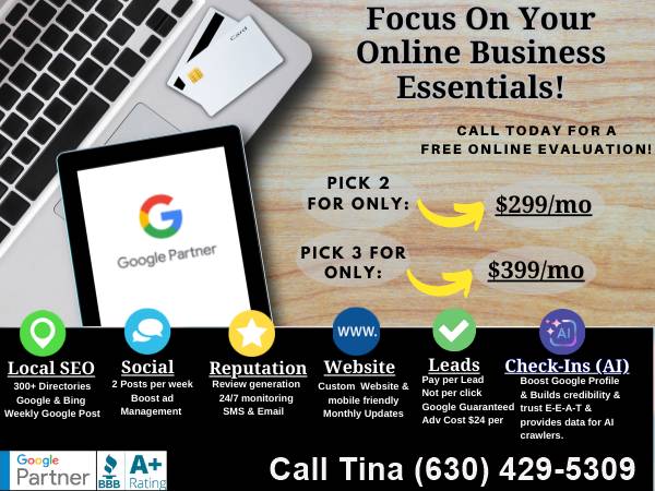 🔵🔴🟡Pick ANY 2🔵Website🟡Local SEO🔴Excl Leads🔵🔴🟡$299mo 1