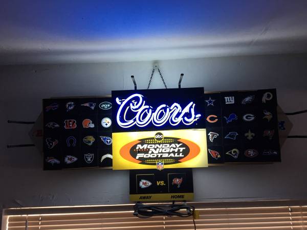 COORS abc Monday Night Football Magnetic Neon Beer Sign 1