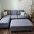 Like New Light Grey Linen Sectional Sofa +XL Ottoman 3 thumbnail