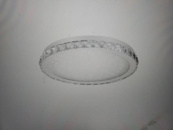 LamQee Crystal 12.6 in. Chrome Integrated LED Flush Mount Round Ceilin 1