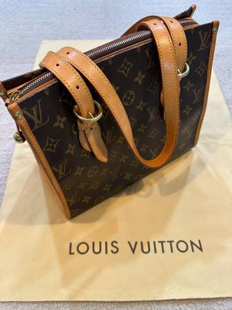 Authentic Louis Vuitton Popincourt Haut M40007 Monogram Canvas Tote Ba 1