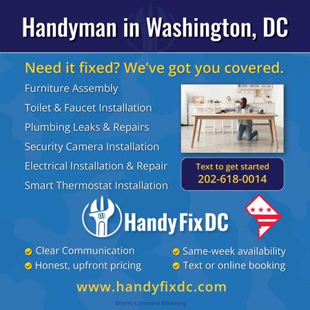 🛠️ Handy Fix DC — Fast, Clean Handyman Services in Washington, DC 1