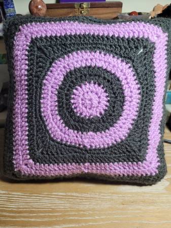Purple/Gray LadyBug Pillow- 10" Handmade Crocheted - $15 (Columbia)63471026635649122