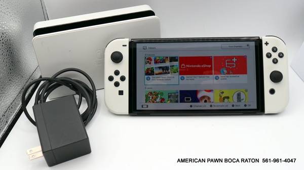 Nintendo Switch OLED Handheld Console w/ White Joy-Con (HEG-001) with 1