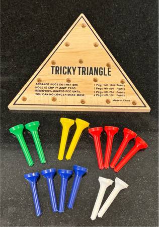 🔺📍 Tricky Triangle Board Game, 14 Pegs (brand new) 1