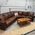 GENUINE TOP-GRAIN CURVED LEATHER SECTIONAL SOFA(DELIVERY AVAILABLE) 1 thumbnail