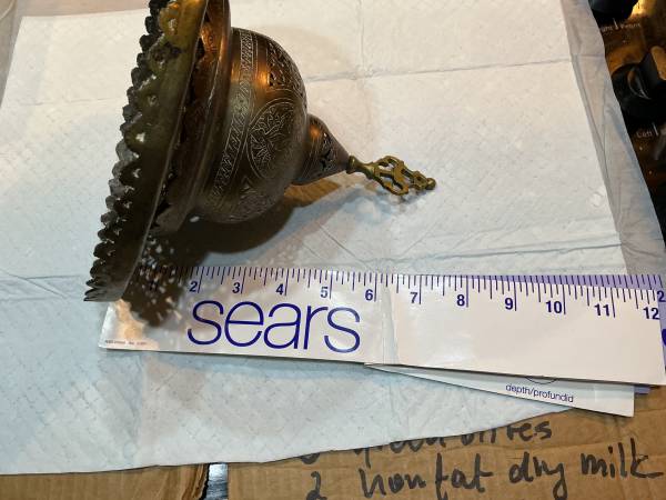 Antique brass mosque lamp