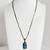 VTG. Sterling Silver Box Chain Necklace With Blue Lab Opal Pendant 18" 3 thumbnail
