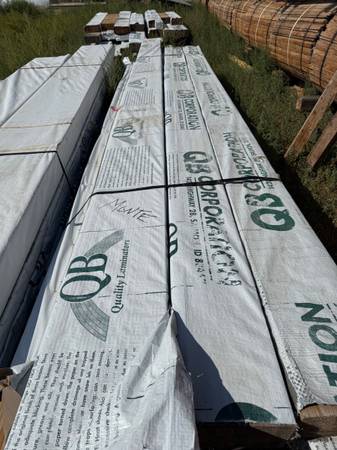 Two new glu-lam beams 5 1/8”x 18”-24’; $675 each 1