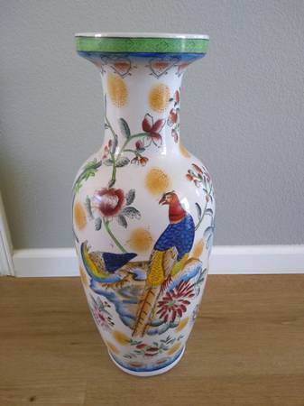 Very Large Hand Painted Porcelain Vase 1