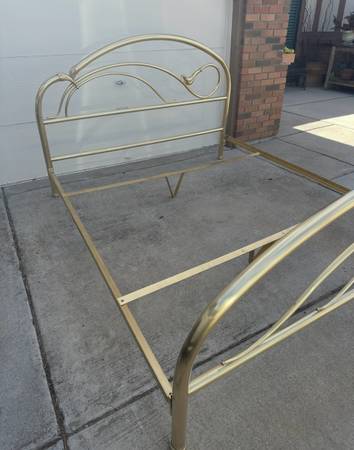 Vintage Brass KING Bed Headboard Footboard 1