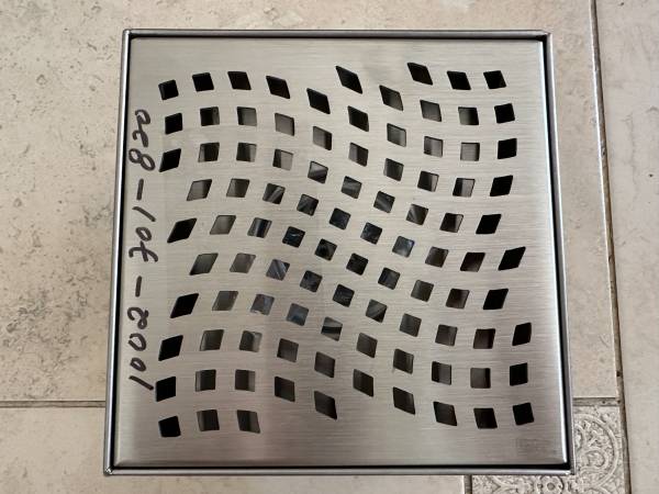 Oatey Designline 6" x 6" Stainless Steel Square Shower Drain with Wave 1