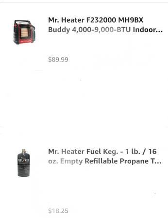 Mr. Heater Portable Buddy Heater and refillable propane tank 1