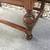 2 Piece Vintage Oak Desk with Cut Glass Panes and Inlaid Leather Area 7 thumbnail