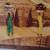 Wood Inlay African Village Marquetry Art 2 thumbnail