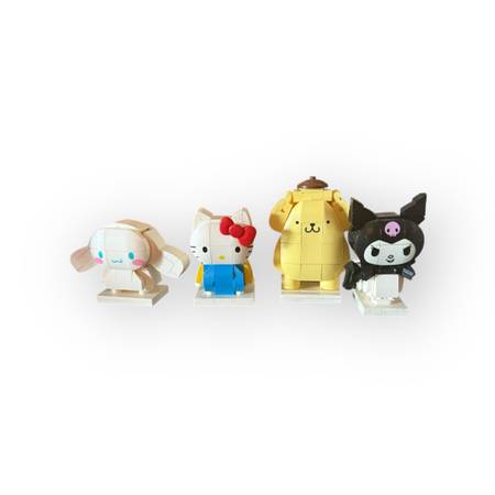 Set of 4 Sanrio Brick Figures – Cinnamoroll, Hello Kitty, Pompompurin, Kuromi  1