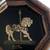 Gold carousel horse artwork, wire & etched metal in solid walnut frame 10 thumbnail