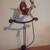Vintage Folk Art Metal SANTA WITH REINDEER Pendulum Balance Swing 1 thumbnail
