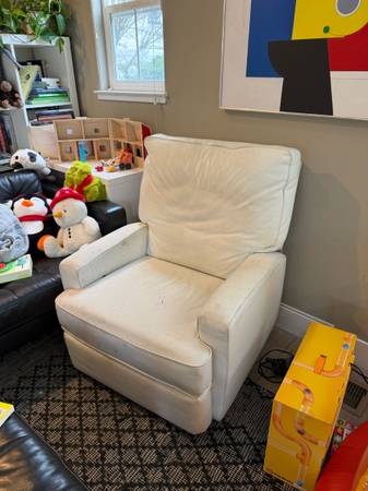 White recliner / rocker. 1