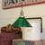 Vintage French 10" Art Deco Green Glass Conical Pendant Light Lamp 5 thumbnail
