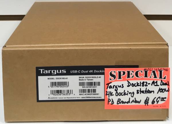 Targus Dock182-A1 Dual 4K Docking Station 100W PD Brand New 1