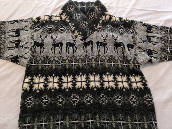 Winter acrylic pullover women's deer and snow pattern XL 1