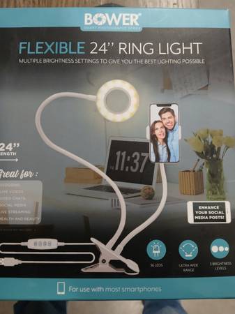BOWER Flexible 24" Ring Light from compatible with most smartphones 1