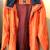 Women's Vintage GAP Full Zip Rain Jacket Hooded Small Orange w/pocket 3 thumbnail