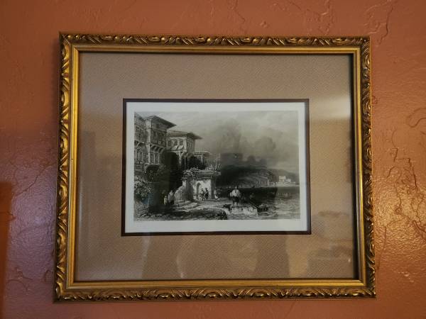 Etching of Yali Mansions Along the Bosphorus 1