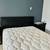 Queen Pillow-Top Mattress And Brown Leather Bed Frame and leather headboard 🛏 6 thumbnail