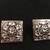 Vintage Square pierced earrings w/ filigree silver design 5 thumbnail