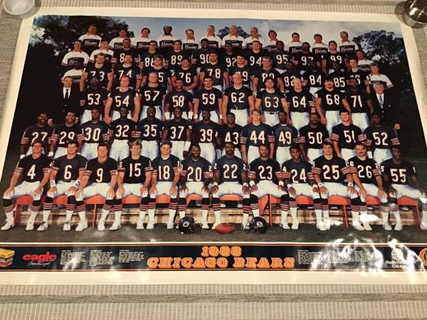 1988 CHICAGO BEARS LARGE POSTER 76x52 1