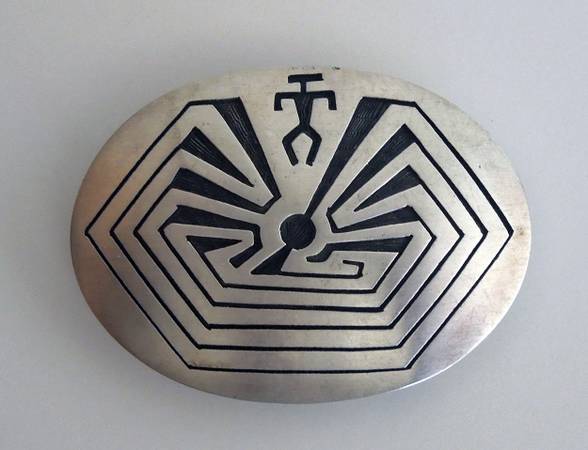 Man in the Maze silver  belt buckle and/or wrist watch 1