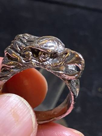 Vintage Eagle Head Bird Ring Size 10 1